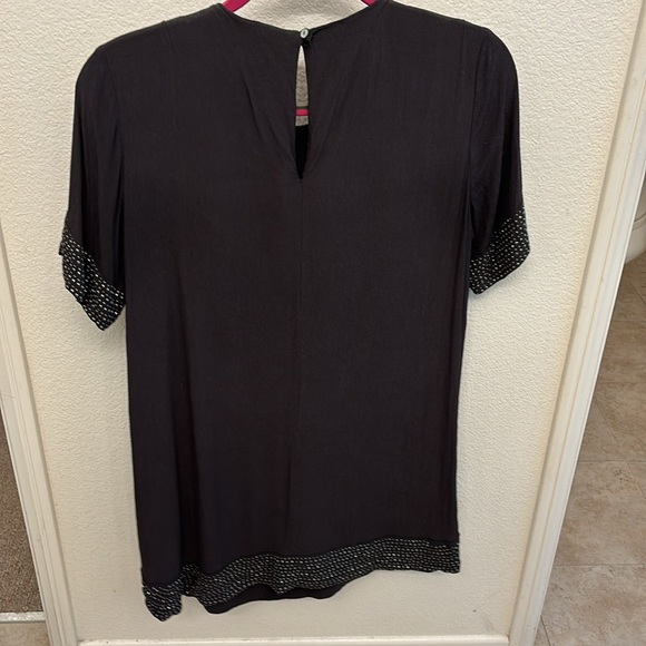 Dark gray tshirt dress in size 12 with silver sequin accents - Picture 2 of 4